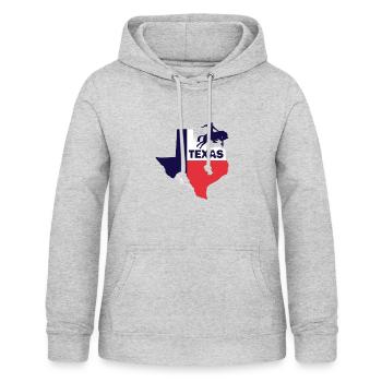 Texas Tshirt avec Rodeo Cavaliers De Taureau Texas - Sweat à capuche Femme - gris clair chiné - Devant - AI Model Female 172 light (172cm)