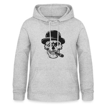 Gangster, crâne, style de vie - Sweat à capuche Femme - gris clair chiné - Devant - AI Model Female 172 light (172cm)