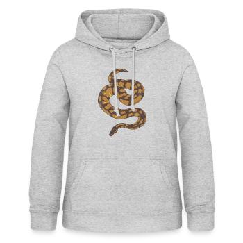 Ball Python - Frauen Hoodie - Hellgrau meliert - Vorne - AI Model Female 172 light (172cm)