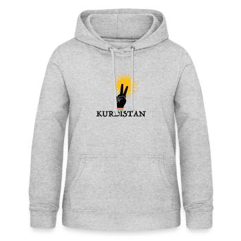 KURDISTAN - Sweat à capuche Femme - gris clair chiné - Devant - AI Model Female 172 light (172cm)