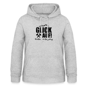 Welterbe Arzgebirg Erzgebirge sächsisch Sachsen - Frauen Hoodie - Hellgrau meliert - Vorne - AI Model Female 172 light (172cm)