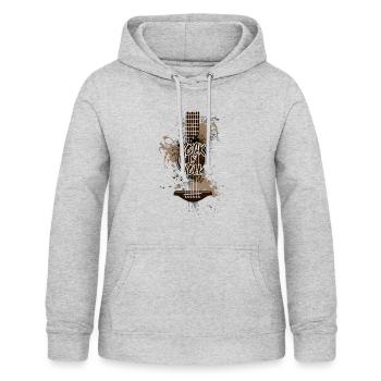 Rock´n´Roll - Gitarre - Frauen Hoodie - Hellgrau meliert - Vorne - AI Model Female 172 light (172cm)