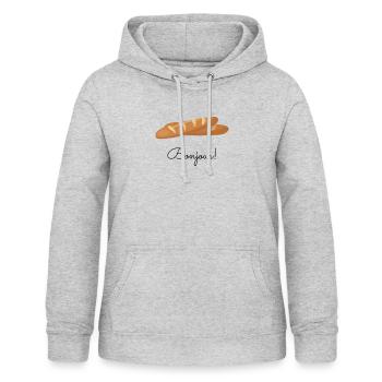 Bonjour Baguette Französisch - Frauen Hoodie - Hellgrau meliert - Vorne - AI Model Female 172 light (172cm)