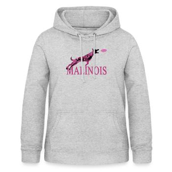 Vintage Belgischer Malinois Hund Retro Malinois - Frauen Hoodie - Hellgrau meliert - Vorne - AI Model Female 172 light (172cm)