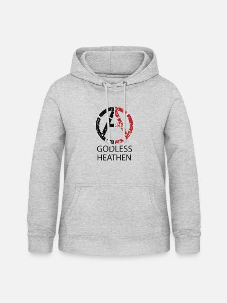 Godless Heathen - Atheism Design - Dame hoodie - lysegrå meleret