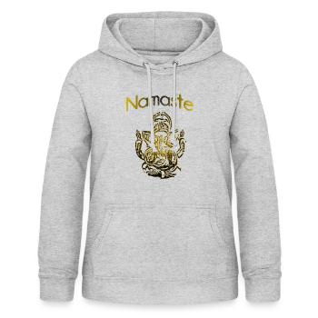 Namaste Ganesha - Sweat à capuche Femme - gris clair chiné - Devant - AI Model Female 172 light (172cm)