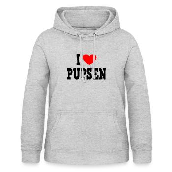 I LOVE PUPSEN - Furzen Blähungen - Frauen Hoodie - Hellgrau meliert - Vorne - AI Model Female 172 light (172cm)