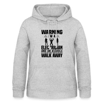 Warning i'm a electrician - Women's Hoodie - light heather grey - Front - AI Model Female 172 light (172cm)