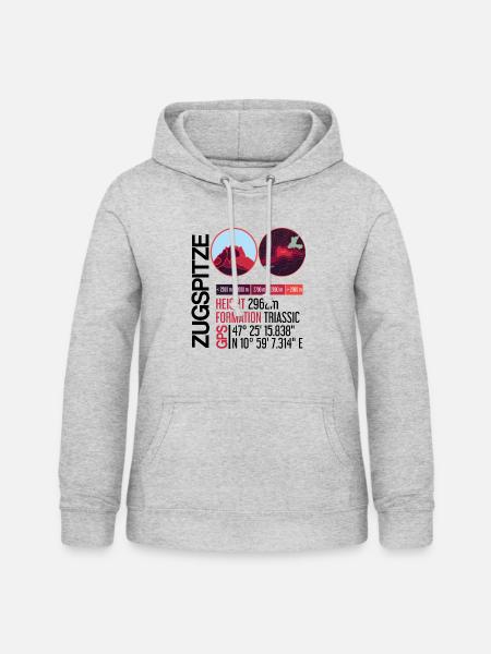 Zugspitze Beidseitiger Druck Bergsteigen & Wandern - Frauen Hoodie - Hellgrau meliert