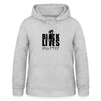 Black Lives Matter - Sweat à capuche Femme - gris clair chiné - Devant - AI Model Female 172 light (172cm)