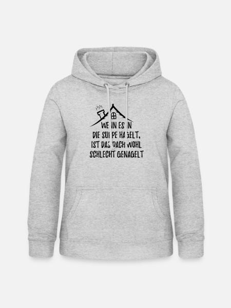 DACHDECKER - Frauen Hoodie - Hellgrau meliert