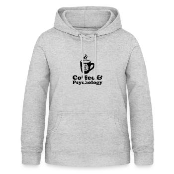 Café et psychologie - Sweat à capuche Femme - gris clair chiné - Devant - AI Model Female 172 light (172cm)