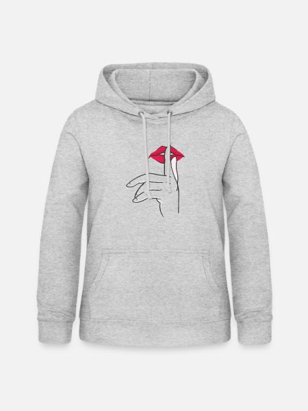 heul leise – Pschhh Geschenkidee - Frauen Hoodie - Hellgrau meliert