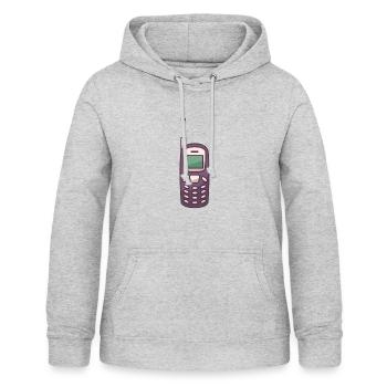 Téléphone portable rétro Gsm - Sweat à capuche Femme - gris clair chiné - Devant - AI Model Female 172 light (172cm)