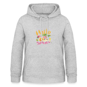 Summer Summer time Nature Leisure Life Saying - Women's Hoodie - light heather grey - Front - AI Model Female 172 light (172cm)