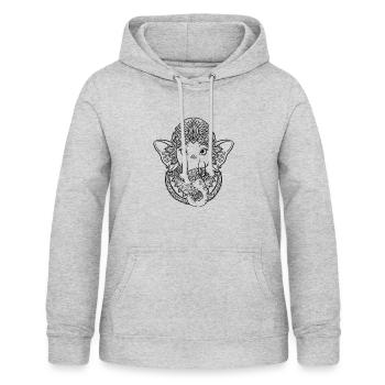 Ganesh spirituel sportif - Sweat à capuche Femme - gris clair chiné - Devant - AI Model Female 172 light (172cm)
