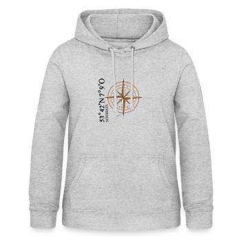 Norderney Coordinates Island - Women's Hoodie - light heather grey - Front - AI Model Female 172 light (172cm)
