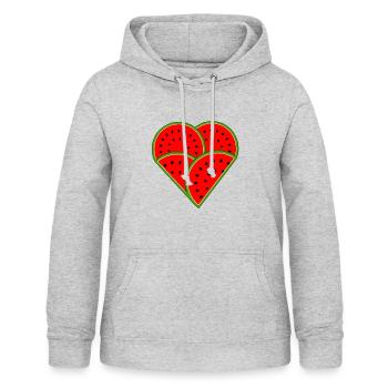 Watermelon Love - Sweat à capuche Femme - gris clair chiné - Devant - AI Model Female 172 light (172cm)