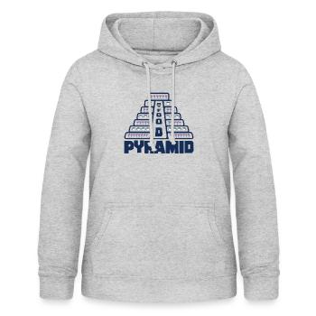Lebensmittelpyramide Kaffee Wein Trinken - Frauen Hoodie - Hellgrau meliert - Vorne - AI Model Female 172 light (172cm)