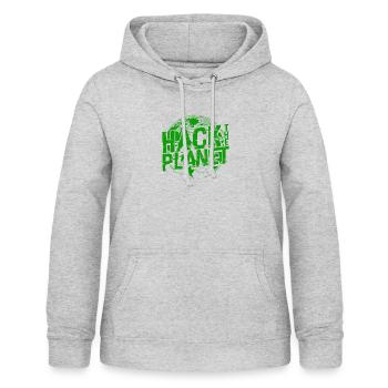 Hack the Planet Softwareentwickler - - Frauen Hoodie - Hellgrau meliert - Vorne - AI Model Female 172 light (172cm)