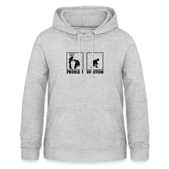 Wrestling Wrestlers Statement Problem Solution. - Sweat à capuche Femme - gris clair chiné - Devant - AI Model Female 172 light (172cm)
