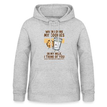 Amants hilarants Rire Sarcasme Ridicule Humour - Sweat à capuche Femme - gris clair chiné - Devant - AI Model Female 172 light (172cm)