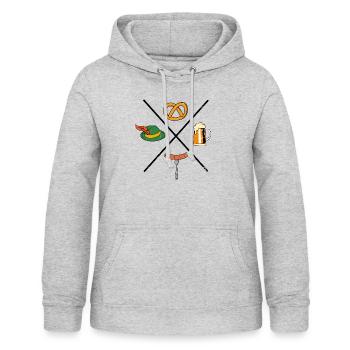 Neuheit Deutschland Veranstaltungen Konzertsaison Messe Bier - Frauen Hoodie - Hellgrau meliert - Vorne - AI Model Female 172 light (172cm)