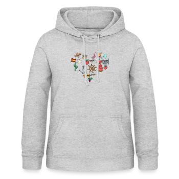 Neuheit Nationalismus Hispanisch Nationalistisch - Frauen Hoodie - Hellgrau meliert - Vorne - AI Model Female 172 light (172cm)