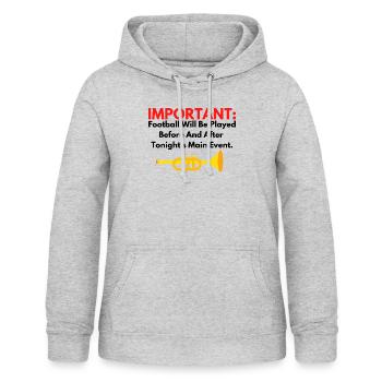 Humorvoller Fußball wird vor und heute Abend gespielt - Frauen Hoodie - Hellgrau meliert - Vorne - AI Model Female 172 light (172cm)