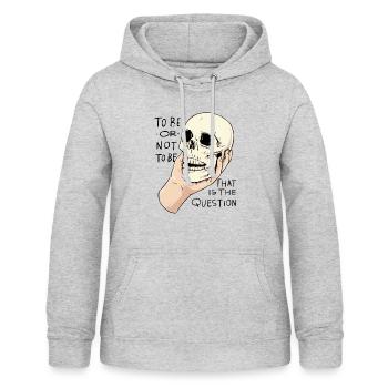 Hamlet Zitat "Sein oder nicht sein" Design - Frauen Hoodie - Hellgrau meliert - Vorne - AI Model Female 172 light (172cm)