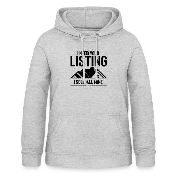Neuheit Immobilienverkäufer Immobilienauktionator - Frauen Hoodie - Hellgrau meliert - Vorne - AI Model Female 172 light (172cm)
