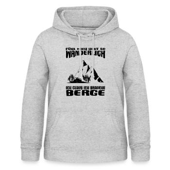 bergwandern wandervoll servus alpin bergwanderung - Frauen Hoodie - Hellgrau meliert - Vorne - AI Model Female 172 light (172cm)