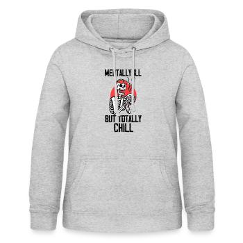 Café hilarant pour malades mentaux mais totalement froid - Sweat à capuche Femme - gris clair chiné - Devant - AI Model Female 172 light (172cm)