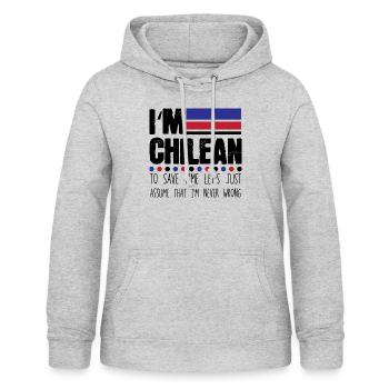 Urkomische Save Times vermuten chilenisch amüsant - Frauen Hoodie - Hellgrau meliert - Vorne - AI Model Female 172 light (172cm)