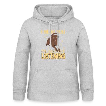 Humorous I'm Just Not Listening Dog Furry Pets - Women's Hoodie - light heather grey - Front - AI Model Female 172 light (172cm)