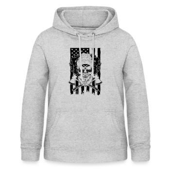 Humorvoller fahnenschwenkender Banner Chauvinismus Faschismus - Frauen Hoodie - Hellgrau meliert - Vorne - AI Model Female 172 light (172cm)