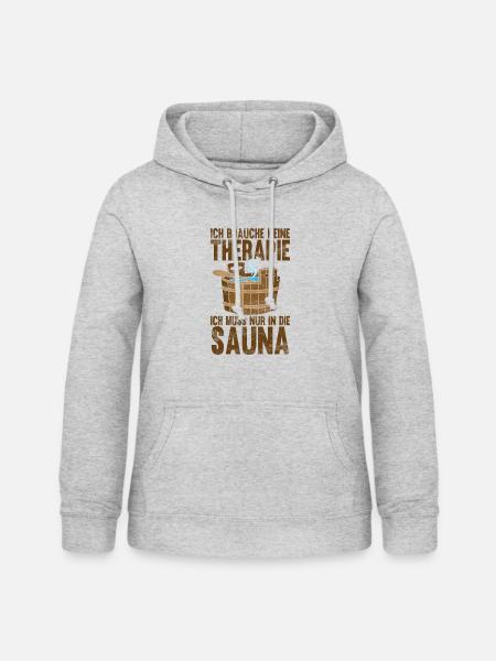Sauna - Frauen Hoodie - Hellgrau meliert