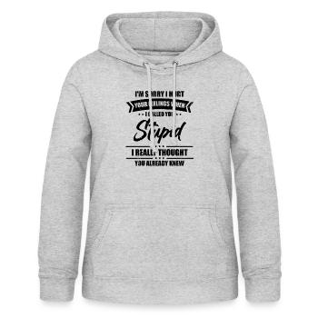 Urkomischer Spott verletzt Ihre Gefühle Sarkastisch - Frauen Hoodie - Hellgrau meliert - Vorne - AI Model Female 172 light (172cm)