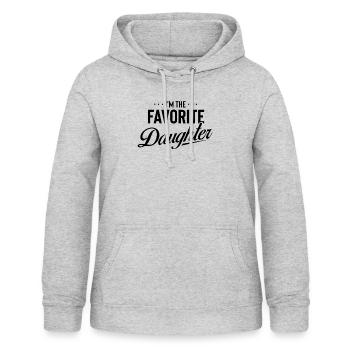 Humour Préféré Préféré Préféré - Sweat à capuche Femme - gris clair chiné - Devant - AI Model Female 172 light (172cm)