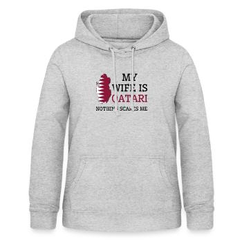 Nothing Scares Me Qatari Wife Qatar - Women's Hoodie - light heather grey - Front - AI Model Female 172 light (172cm)
