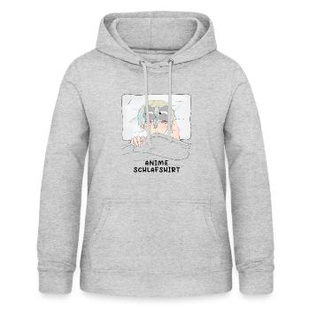 Chemise de nuit Anime Otaku Weeb Kawaii - Sweat à capuche Femme - gris clair chiné - Devant - AI Model Female 172 light (172cm)