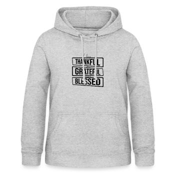 Neuheit sehr dankbar Positiviteness Unterstützung - Frauen Hoodie - Hellgrau meliert - Vorne - AI Model Female 172 light (172cm)