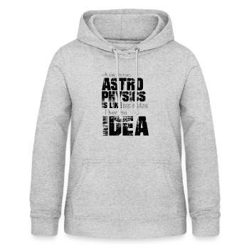 Astrophysik - Frauen Hoodie - Hellgrau meliert - Vorne - AI Model Female 172 light (172cm)