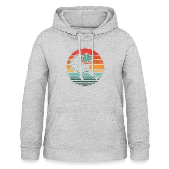 Pickleball Retro Vintage - Sweat à capuche Femme - gris clair chiné - Devant - AI Model Female 172 light (172cm)