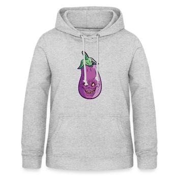 Halloween Auberginenmonster Gesundes Essen - Frauen Hoodie - Hellgrau meliert - Vorne - AI Model Female 172 light (172cm)