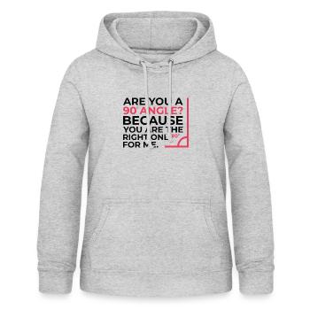 Mathématiques Angle droit Cheesy Pun Math Geek - Sweat à capuche Femme - gris clair chiné - Devant - AI Model Female 172 light (172cm)