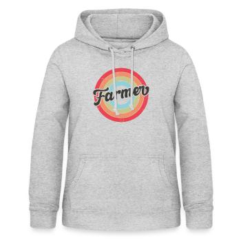 Agriculteur Rétro Vintage - Sweat à capuche Femme - gris clair chiné - Devant - AI Model Female 172 light (172cm)