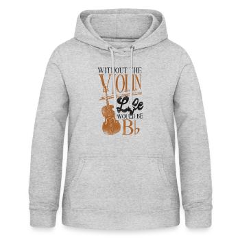 Violon Violoniste Pun Vintage - Sweat à capuche Femme - gris clair chiné - Devant - AI Model Female 172 light (172cm)