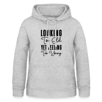 Young Grandparent Vintage Typography Retro Old - Women's Hoodie - light heather grey - Front - AI Model Female 172 light (172cm)