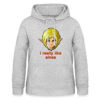 I really like elves - Women's Hoodie - light heather grey - Front - AI Model Female 172 light (172cm)